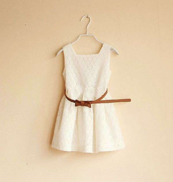 Summer Lace Vest Girls Dress Baby Girl Princess Dress 2-8 Years Children Clothes Kids Party Clothing For Girls Belt-Dollar Bargains Online Shopping Australia