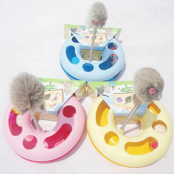 Creative Kettle Cat Toy Spring Mice Crazy Multifunctional Disk Play Activity Pet Toys-Dollar Bargains Online Shopping Australia
