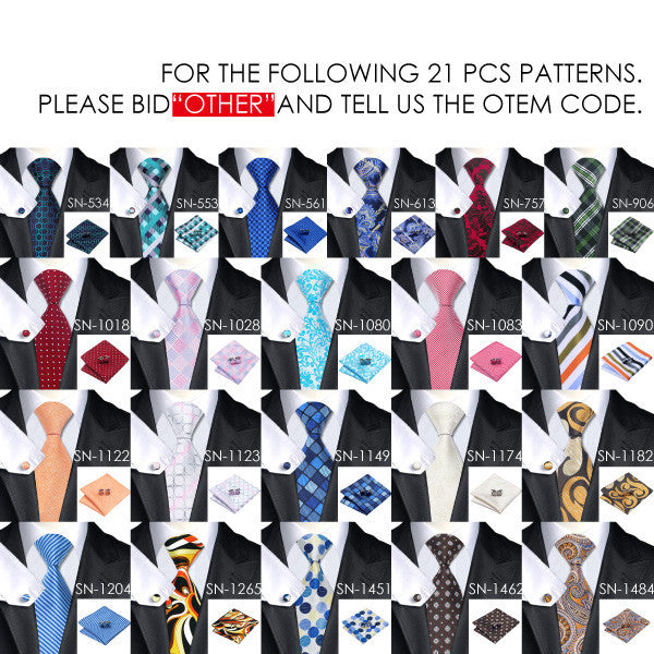 Hi-Tie Fashion 40 Styles Gravata Tie Hanky Cufflink Sets 100% Silk Neckties Ties for Mens Business Wedding Party-Dollar Bargains Online Shopping Australia
