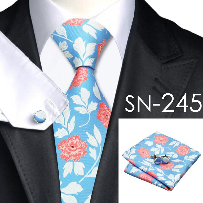 Hi-Tie Fashion 40 Styles Gravata Tie Hanky Cufflink Sets 100% Silk Neckties Ties for Mens Business Wedding Party-Dollar Bargains Online Shopping Australia