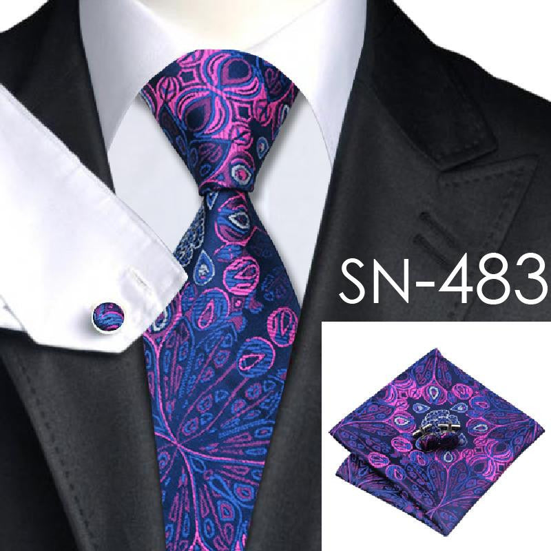 Hi-Tie Fashion 40 Styles Gravata Tie Hanky Cufflink Sets 100% Silk Neckties Ties for Mens Business Wedding Party-Dollar Bargains Online Shopping Australia