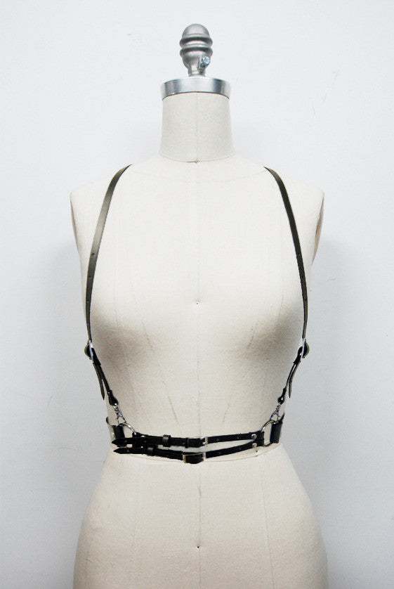 Basic Style Women Men Handmade Underbust Waist Belt Y Leather Harness Body Bondage Cage Straps-Dollar Bargains Online Shopping Australia