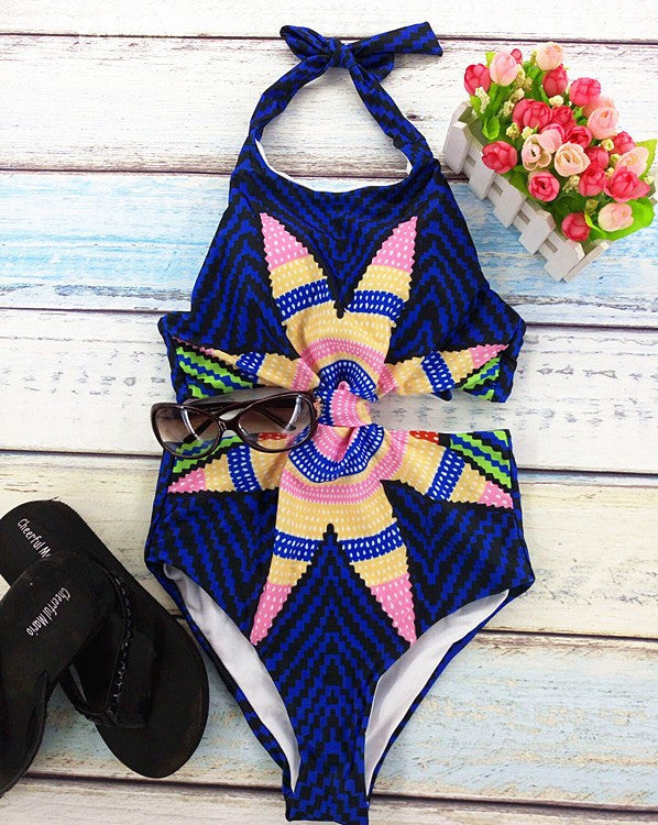 One Piece Strappy biquini High Waist Women cut Bamboo bikiniFemale Bathing Suits Monokini S61A432R-Dollar Bargains Online Shopping Australia