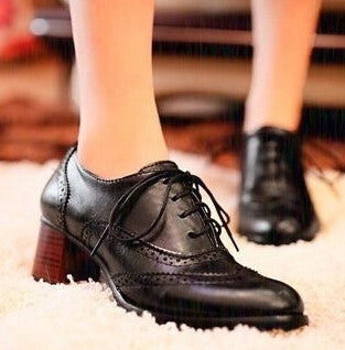 Carved British Style Oxford Shoes for Women Flat Lace Up Women Oxfords Ladies Casual Spring & Autumn Flat Lolita Shoes-Dollar Bargains Online Shopping Australia