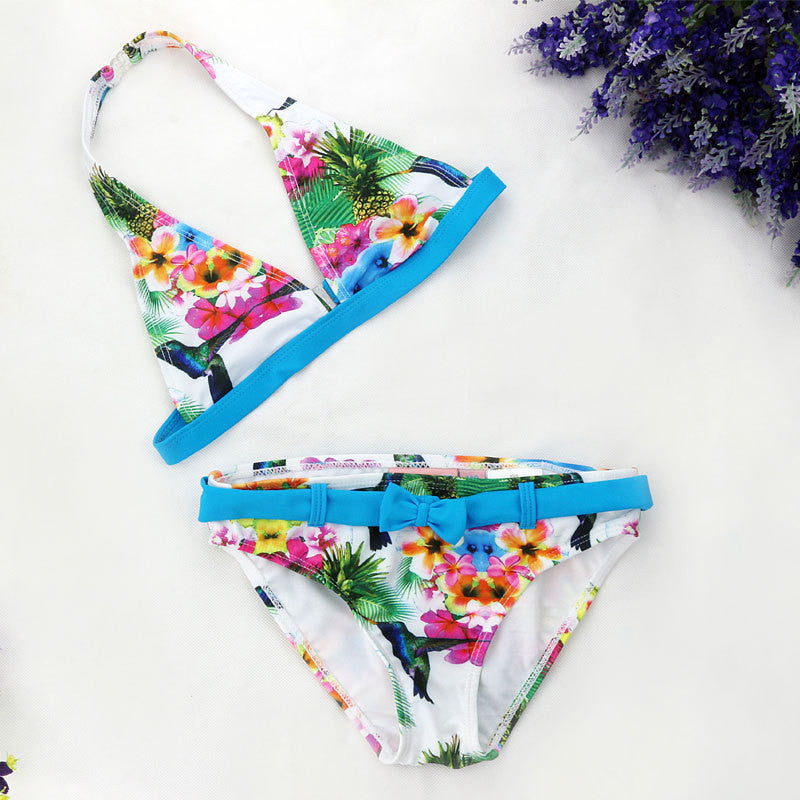 Summer Cuhk Girls Split Bikini Kids Cute Flower and Animal Pattern Swimwear Children Girl Floral swimsuit-Dollar Bargains Online Shopping Australia