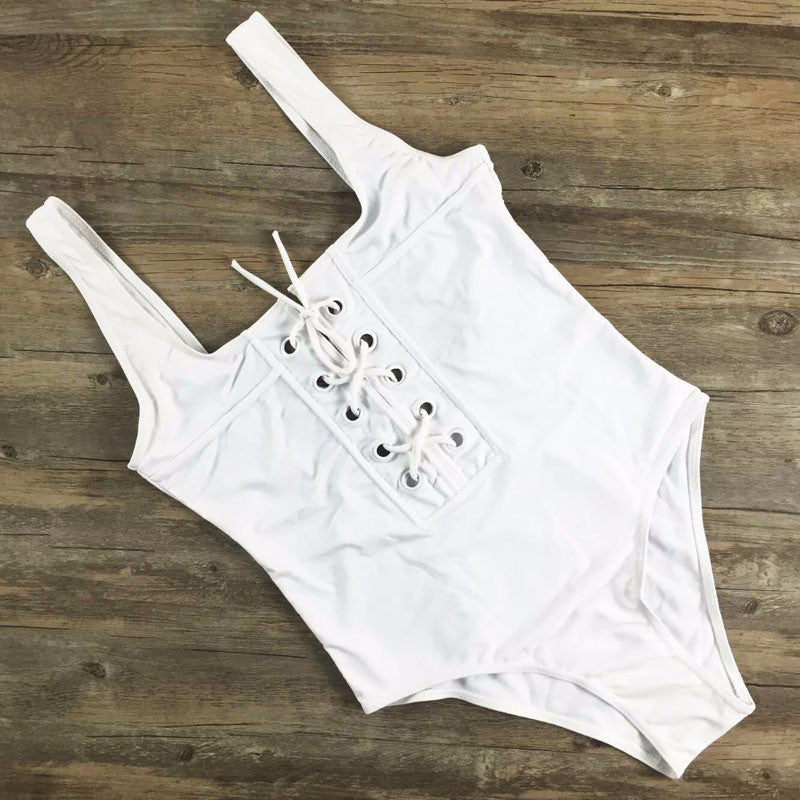 NEW white bandage one piece swimsuit strappy one piece swimwear white bathing suit vintage white monokini-Dollar Bargains Online Shopping Australia