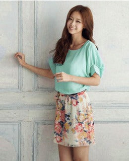Fashion Summer printing Batwing Sleeve Chiffon Woman's Dress-Dollar Bargains Online Shopping Australia