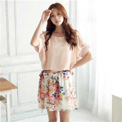 Fashion Summer printing Batwing Sleeve Chiffon Woman's Dress-Dollar Bargains Online Shopping Australia