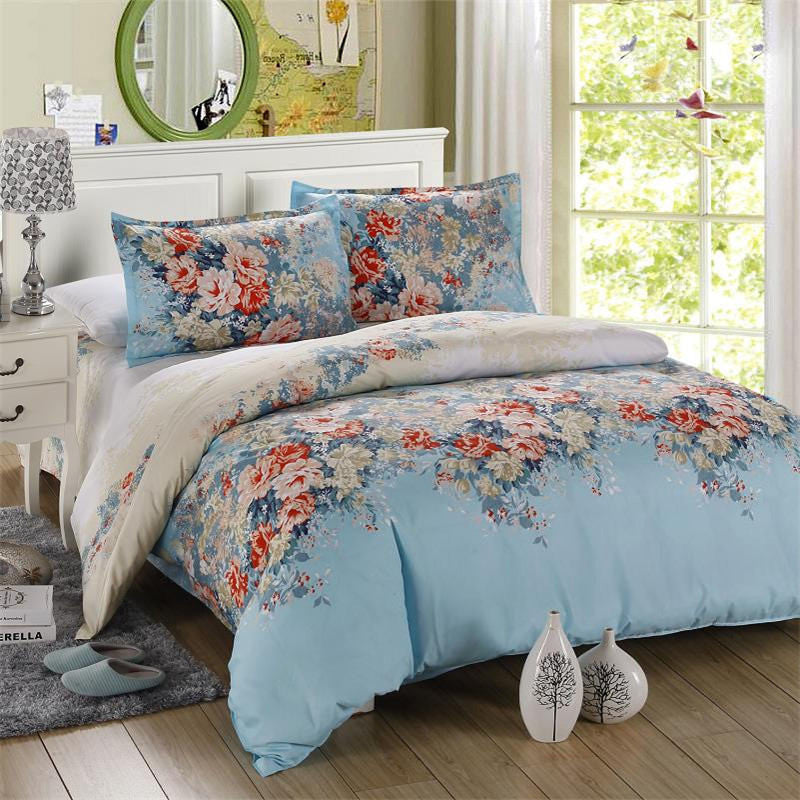 Summer bedding set Full/Queen/King size bed set duvet cover set reactive printed bed linen flat sheet bedclothes.-Dollar Bargains Online Shopping Australia