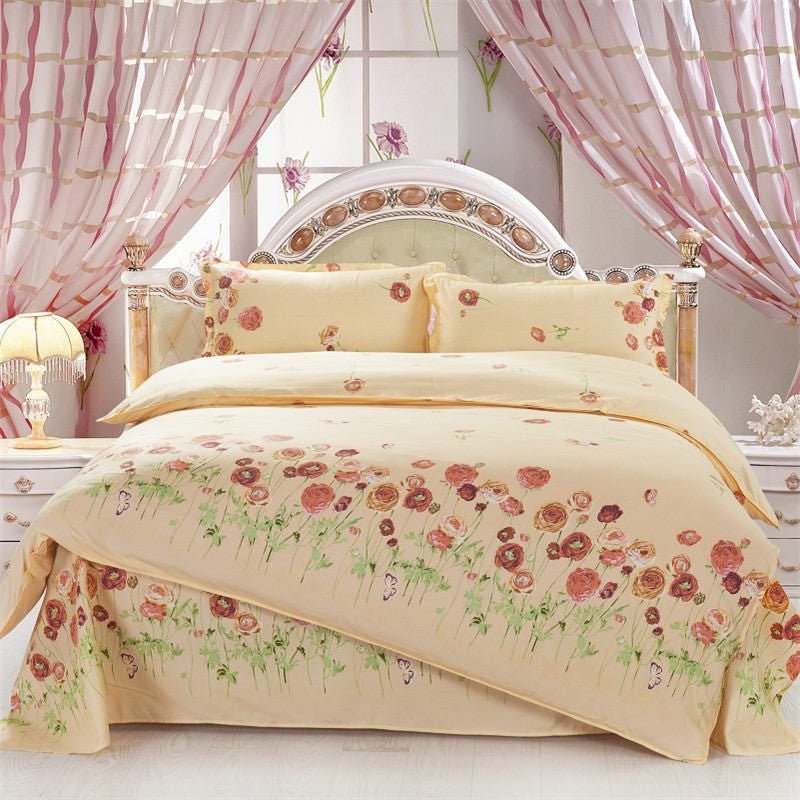 Summer bedding set Full/Queen/King size bed set duvet cover set reactive printed bed linen flat sheet bedclothes.-Dollar Bargains Online Shopping Australia