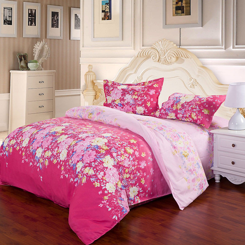 Summer bedding set Full/Queen/King size bed set duvet cover set reactive printed bed linen flat sheet bedclothes.-Dollar Bargains Online Shopping Australia