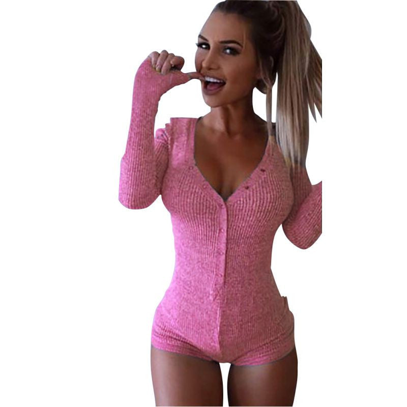 Bodycon V-Neck Playsuit Jumpsuit Womens Fall Romper Short Pants 6 Colors 4558-Dollar Bargains Online Shopping Australia