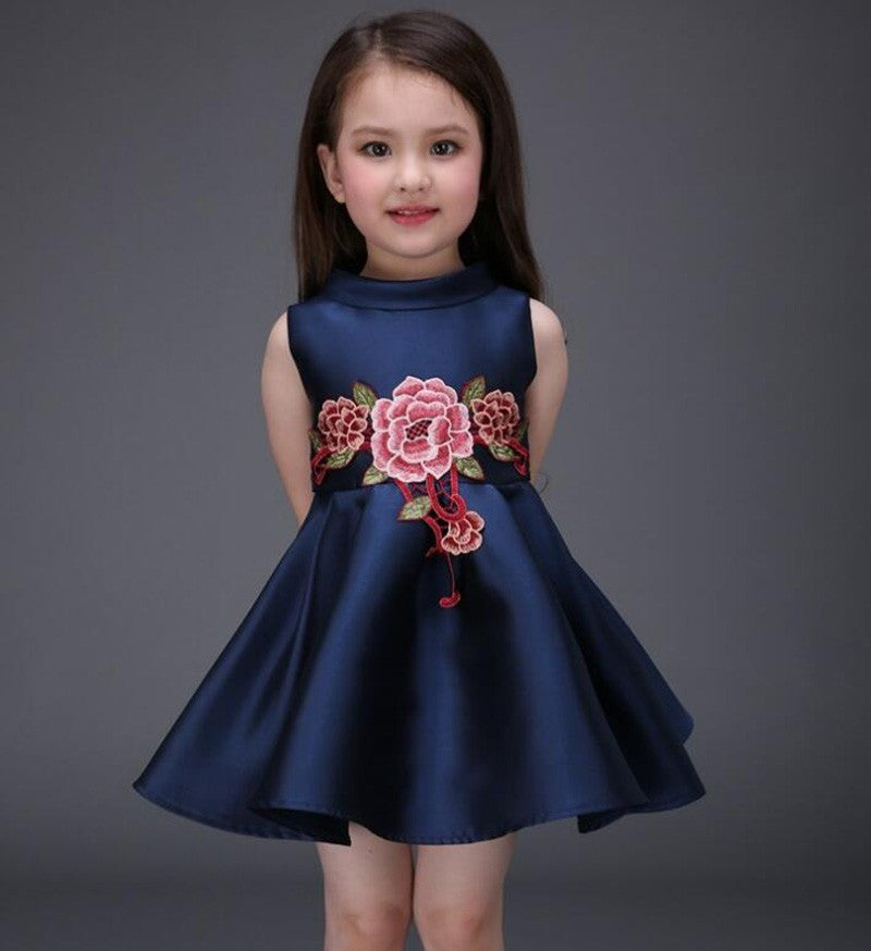 summer girls dress white designer brand children clothing rose flower princess wedding party Lace girl clothes-Dollar Bargains Online Shopping Australia