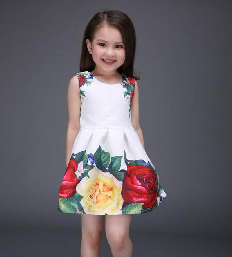 summer girls dress white designer brand children clothing rose flower princess wedding party Lace girl clothes-Dollar Bargains Online Shopping Australia