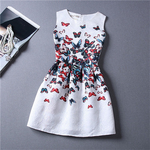 Baby Girls Full Butterfly Print Dress 6 to 12 Years Kids Sundress for Girls Clothing Summer-Dollar Bargains Online Shopping Australia