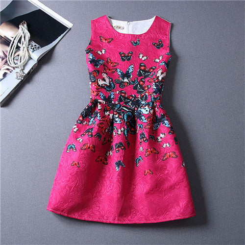 Baby Girls Full Butterfly Print Dress 6 to 12 Years Kids Sundress for Girls Clothing Summer-Dollar Bargains Online Shopping Australia