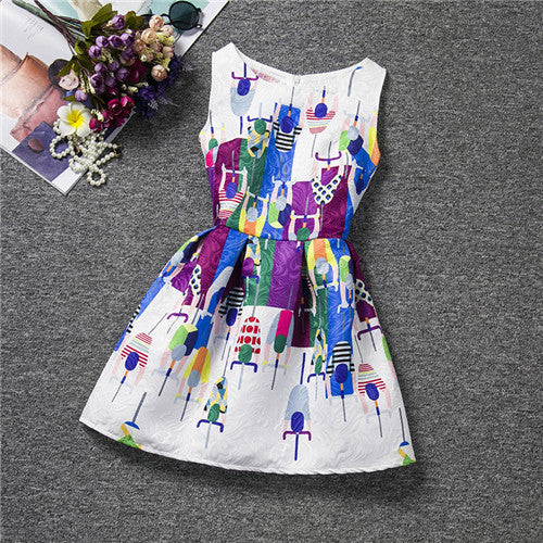 Baby Girls Full Butterfly Print Dress 6 to 12 Years Kids Sundress for Girls Clothing Summer-Dollar Bargains Online Shopping Australia