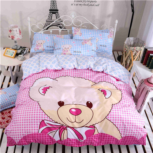 4/3 pcs cotton bedding kids owl boys/girls bedding set 3d bed linen duvet cover bed sheet pillowcases full/twin/queen size bed-Dollar Bargains Online Shopping Australia