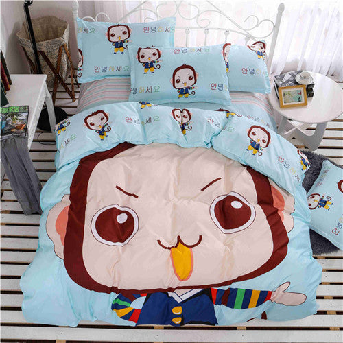 4/3 pcs cotton bedding kids owl boys/girls bedding set 3d bed linen duvet cover bed sheet pillowcases full/twin/queen size bed-Dollar Bargains Online Shopping Australia