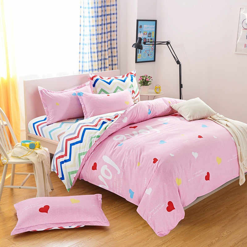 Love Heart bedding sets 3pcs/4pcs twin full queen star starry sky duvet cover set bedclothes polka dot red black yellow #2-Dollar Bargains Online Shopping Australia