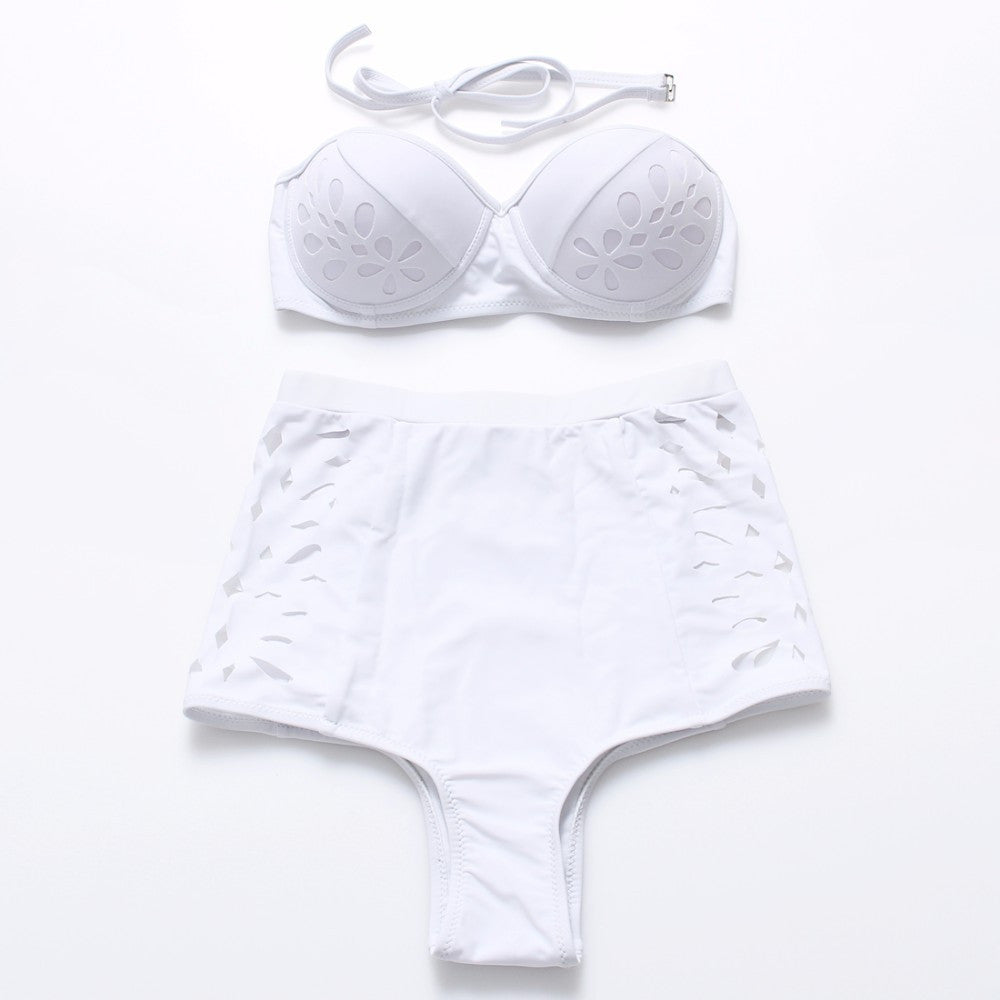 Retro black swimsuit underwire push up high waist bikini set women swimwear high waist bathing suits biquni-Dollar Bargains Online Shopping Australia