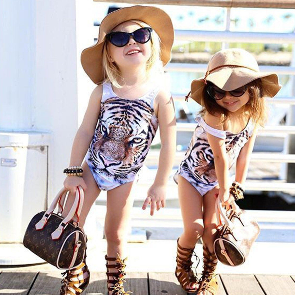 est Kids Baby Girls One Piece Tiger Bikini Swimwear Swimsuit Bathing Suit Beachwear One Piece Children Swimsuit Swimwear-Dollar Bargains Online Shopping Australia