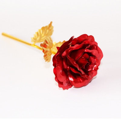 Valentine&#39;s Day Creative Gift 24K Foil Plated Rose Gold Rose Lasts Forever Love Wedding Decor Lover Lighting Roses Creative Gift-Dollar Bargains Online Shopping Australia