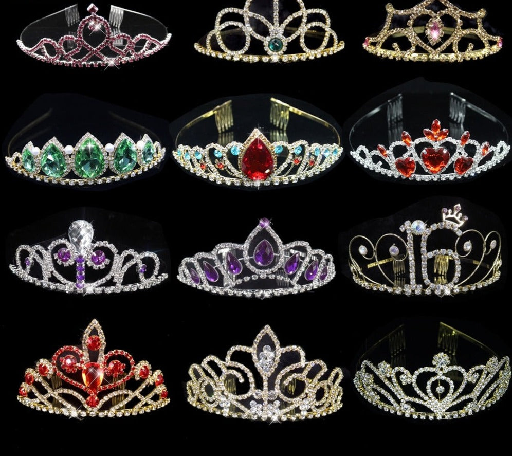 Crystal Bridal Tiaras and Crowns Princess Gold Tiara Rhinestone Wedding Hair Accessories Birthday Prom Hair Jewelry-Dollar Bargains Online Shopping Australia