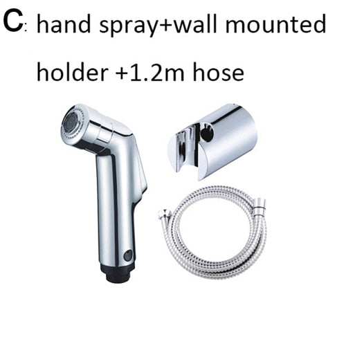 Two function toilet hand bidet faucet bathroom bidet shower sprayer brass T adapter 1.2m hose tank hooked holder easy install-Dollar Bargains Online Shopping Australia