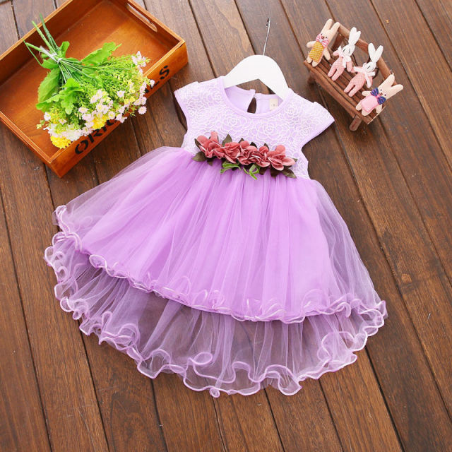 Lovely Floral Sleeveless Dress Toddler Infant Kids Baby Girls Dress Newborn Baby Princess Party Tulle Dresses 6M-3Y Clothes-Dollar Bargains Online Shopping Australia