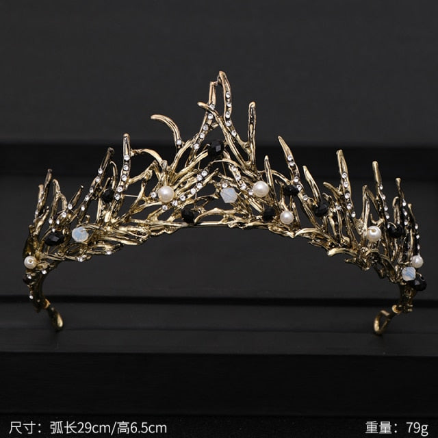 Vintage Baroque Queen Tiara Wedding Crown Bridal Diadem Gold Crystal Rhinestone Head Jewelry Headpiece Wedding Hair Accessories-Dollar Bargains Online Shopping Australia