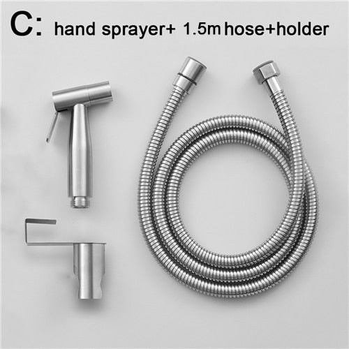 Handheld Toilet bidet sprayer set Kit Stainless Steel Hand Bidet faucet for Bathroom hand sprayer shower head self cleaning-Dollar Bargains Online Shopping Australia