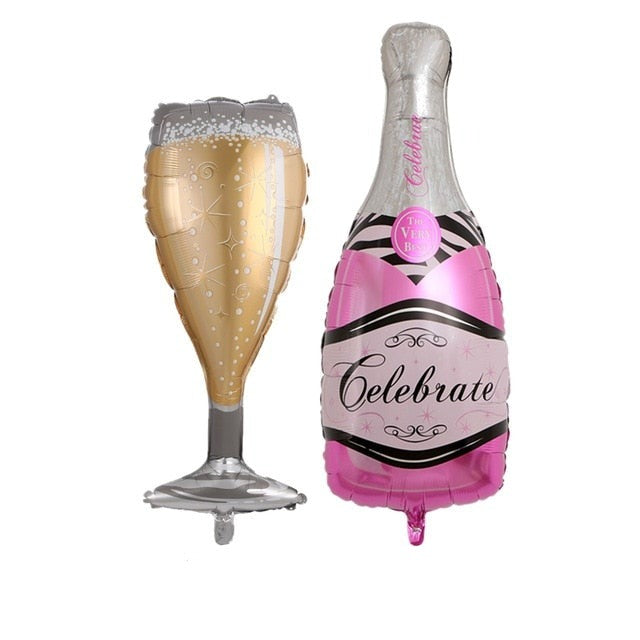 2pcs Large Size Champagne Cup Bottle Aluminium Foil Balloons Wedding Birthday Party Decorations Anniversary Baby Shower Balloons-Dollar Bargains Online Shopping Australia