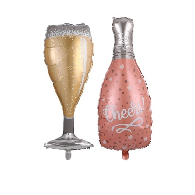 2pcs Large Size Champagne Cup Bottle Aluminium Foil Balloons Wedding Birthday Party Decorations Anniversary Baby Shower Balloons-Dollar Bargains Online Shopping Australia