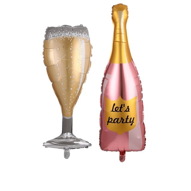 2pcs Large Size Champagne Cup Bottle Aluminium Foil Balloons Wedding Birthday Party Decorations Anniversary Baby Shower Balloons-Dollar Bargains Online Shopping Australia
