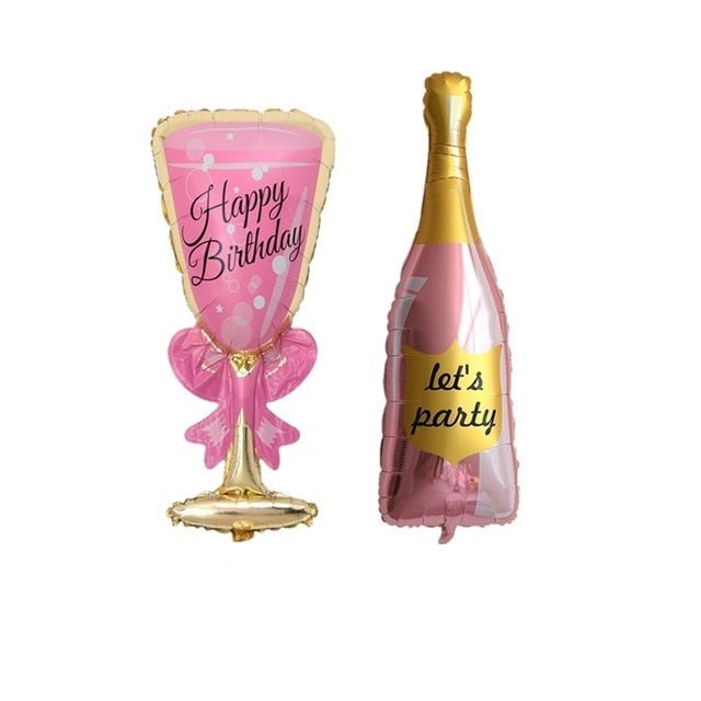 2pcs Large Size Champagne Cup Bottle Aluminium Foil Balloons Wedding Birthday Party Decorations Anniversary Baby Shower Balloons-Dollar Bargains Online Shopping Australia