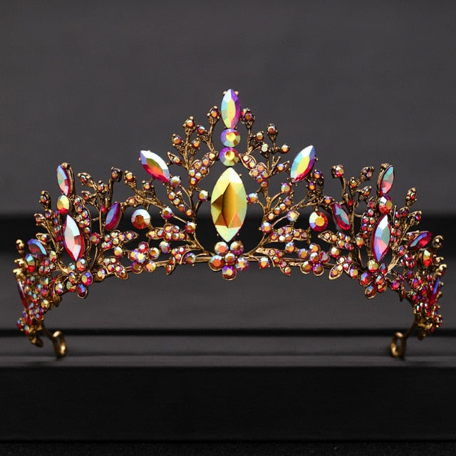 Vintage Baroque Queen Tiara Wedding Crown Bridal Diadem Gold Crystal Rhinestone Head Jewelry Headpiece Wedding Hair Accessories-Dollar Bargains Online Shopping Australia