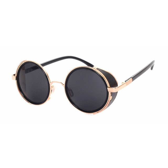 Retro Steampunk Sunglasses Men Women Round Metal Shields Sun Glasses Brand Designer Fashion Eyewear Mirror Lens UV400-Dollar Bargains Online Shopping Australia