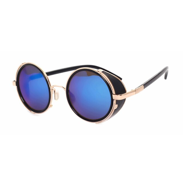 Retro Steampunk Sunglasses Men Women Round Metal Shields Sun Glasses Brand Designer Fashion Eyewear Mirror Lens UV400-Dollar Bargains Online Shopping Australia