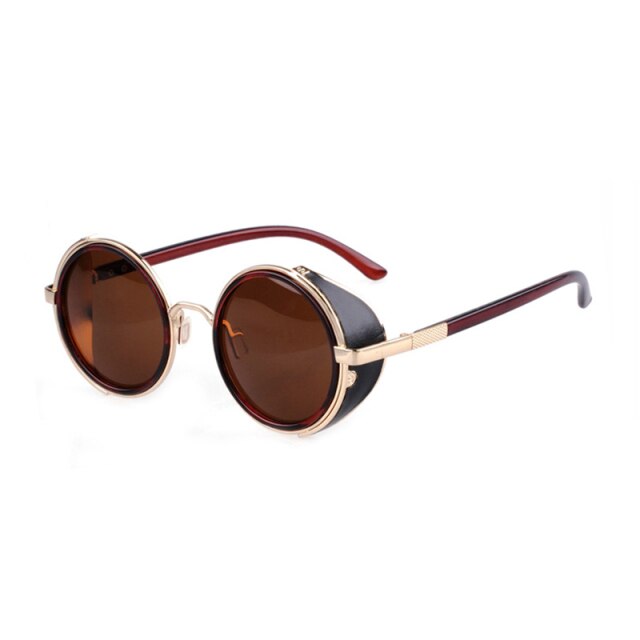 Retro Steampunk Sunglasses Men Women Round Metal Shields Sun Glasses Brand Designer Fashion Eyewear Mirror Lens UV400-Dollar Bargains Online Shopping Australia