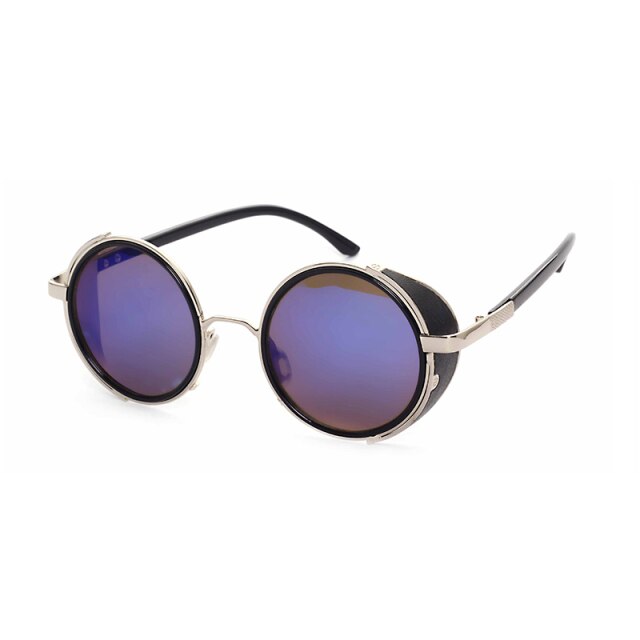 Retro Steampunk Sunglasses Men Women Round Metal Shields Sun Glasses Brand Designer Fashion Eyewear Mirror Lens UV400-Dollar Bargains Online Shopping Australia