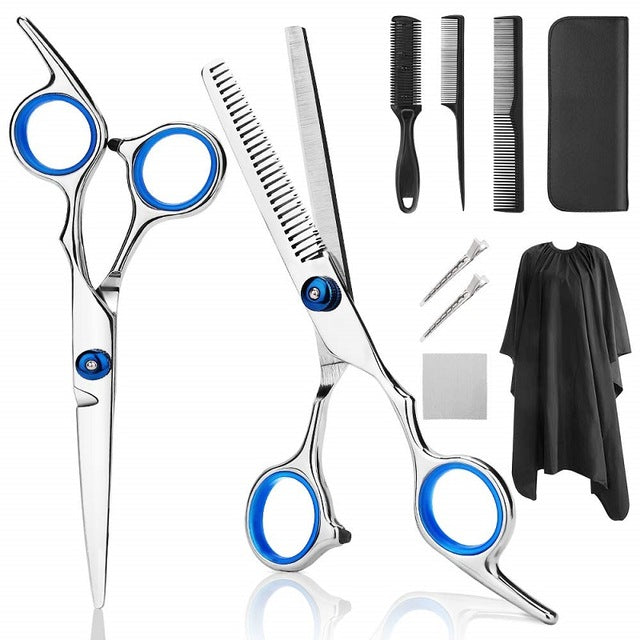 9 PCS Professional Hairdressing Scissors Kit Hair Cutting Scissors Hair Scissors Tail comb Hair Cape Hair Cutter Comb-Dollar Bargains Online Shopping Australia