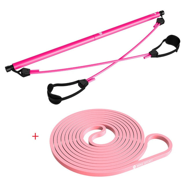 Pilates Bar Kit with Resistance Band Pilates Exercise Stick Toning Bar Fitness Home Yoga Gym, Body Workout-Dollar Bargains Online Shopping Australia