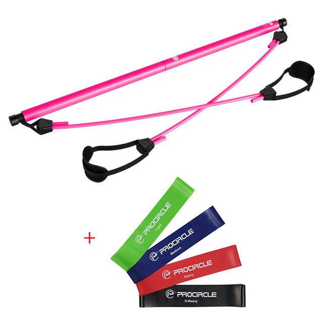 Pilates Bar Kit with Resistance Band Pilates Exercise Stick Toning Bar Fitness Home Yoga Gym, Body Workout-Dollar Bargains Online Shopping Australia