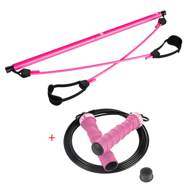 Pilates Bar Kit with Resistance Band Pilates Exercise Stick Toning Bar Fitness Home Yoga Gym, Body Workout-Dollar Bargains Online Shopping Australia