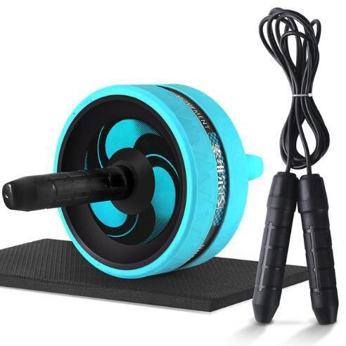 2 in 1 Ab Roller&Jump Rope No Noise Abdominal Wheel Ab Roller with Mat For Arm Waist Leg Exercise Gym Fitness Equipment-Dollar Bargains Online Shopping Australia