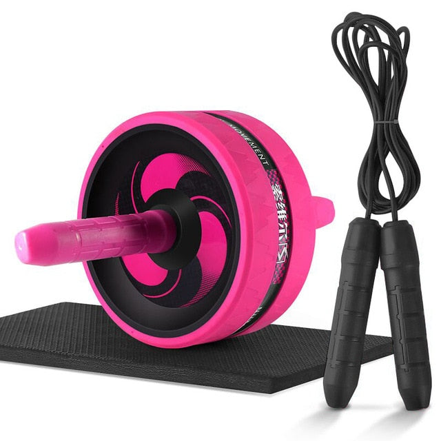 2 in 1 Ab Roller&Jump Rope No Noise Abdominal Wheel Ab Roller with Mat For Arm Waist Leg Exercise Gym Fitness Equipment-Dollar Bargains Online Shopping Australia