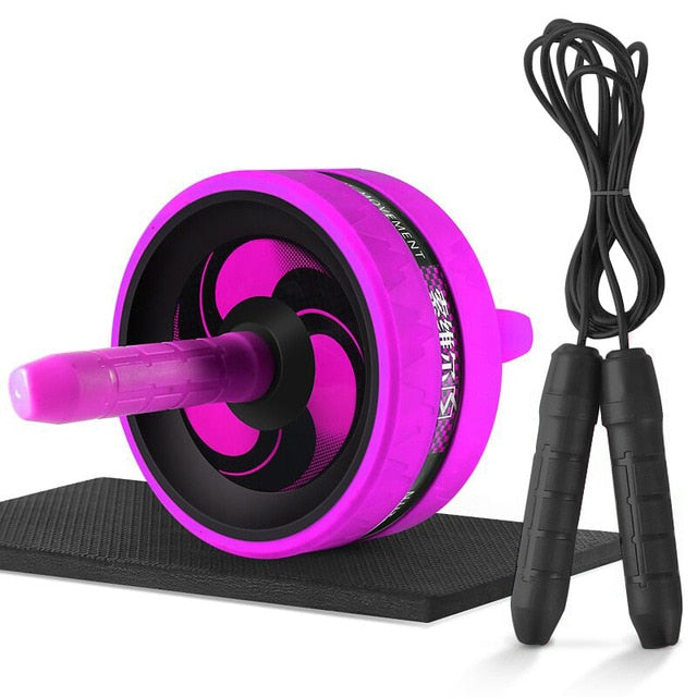2 in 1 Ab Roller&Jump Rope No Noise Abdominal Wheel Ab Roller with Mat For Arm Waist Leg Exercise Gym Fitness Equipment-Dollar Bargains Online Shopping Australia