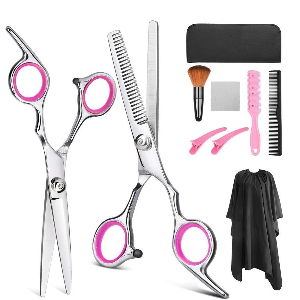 9 PCS Hairdressing Scissors Professional Hair Scissors Kit Hair Cutting Scissors Tail Comb Hair Cape Hair Cutter Comb-Dollar Bargains Online Shopping Australia