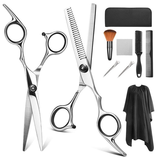 9 PCS Hairdressing Scissors Professional Hair Scissors Kit Hair Cutting Scissors Tail Comb Hair Cape Hair Cutter Comb-Dollar Bargains Online Shopping Australia